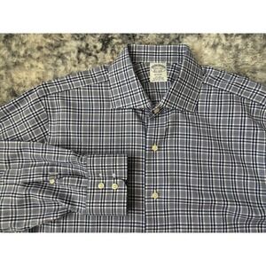 Brooks Brothers Shirt Mens 15.5 32 Regent Non Iron Supima Cotton Check Dress